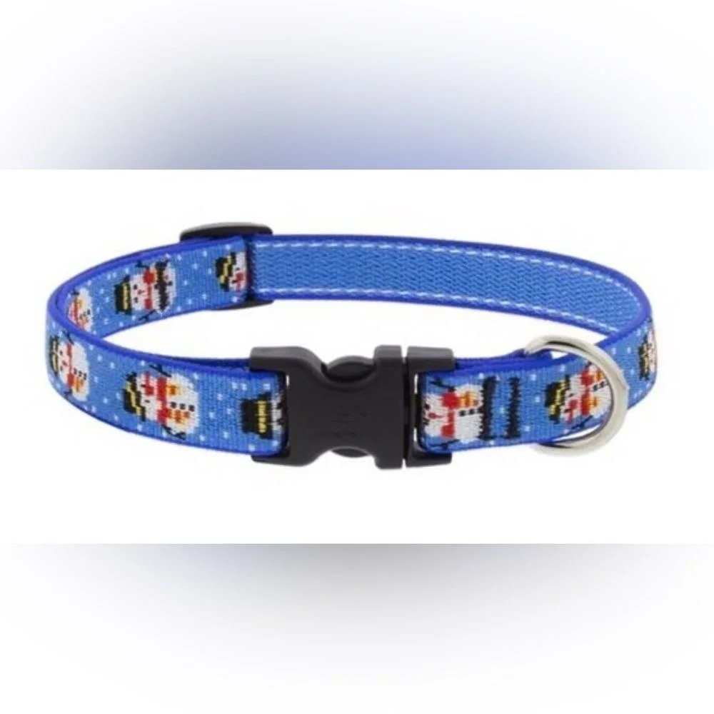 Lupine Pet Dog Collar Snowman‎ Microbatch Collar -  3/4 Inch width NWOT